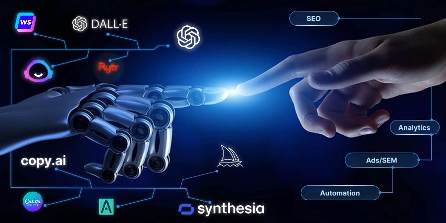 AI content creation tools helping generate high-quality text, blogs, and marketing content efficiently