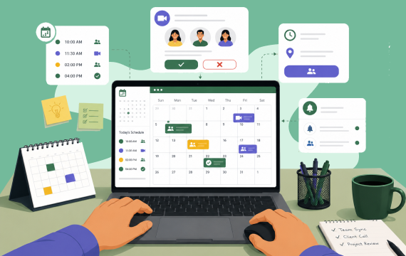 Calendar meeting coordination tool for managing appointments and business schedules.