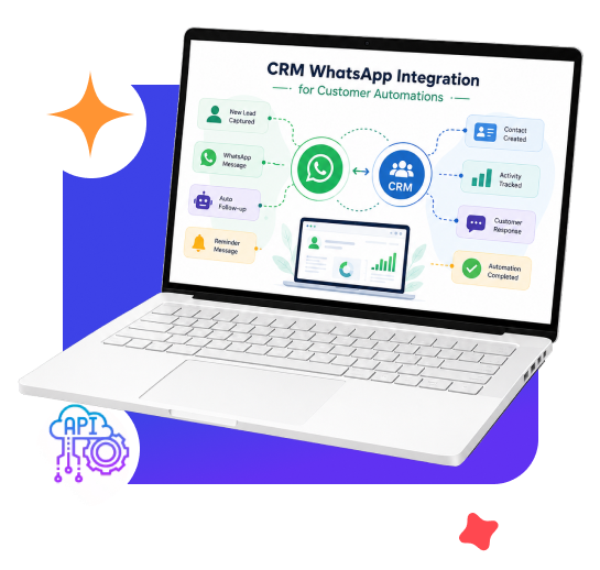 CRM WhatsApp integration for customer automation, messaging workflows and lead engagement.