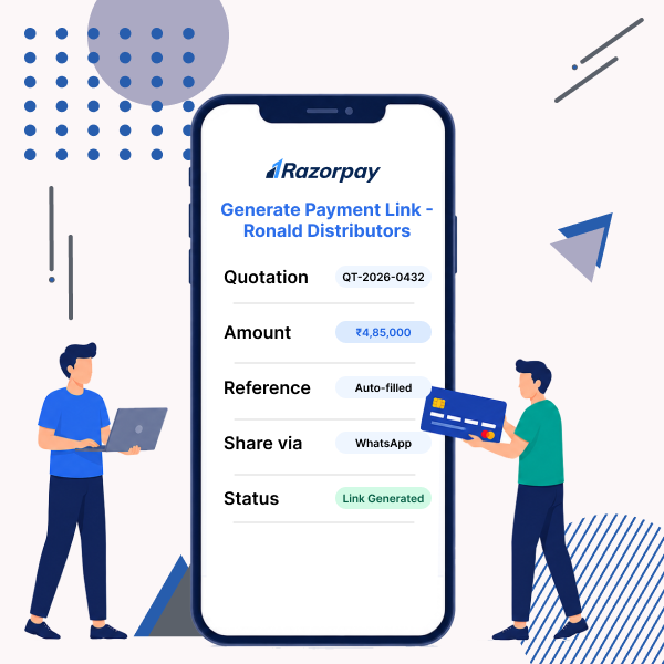 Generate Razorpay payment links directly from OCRM to simplify collections and customer payments.