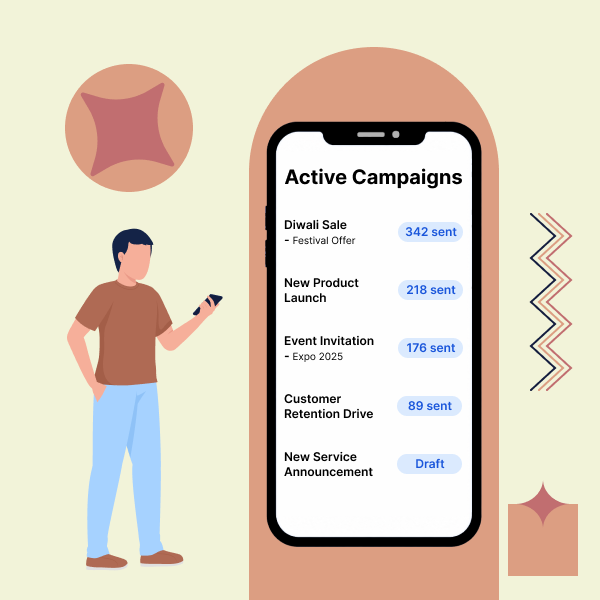 Launch bulk WhatsApp campaigns through OCRM to engage customers, promote offers, and generate leads.